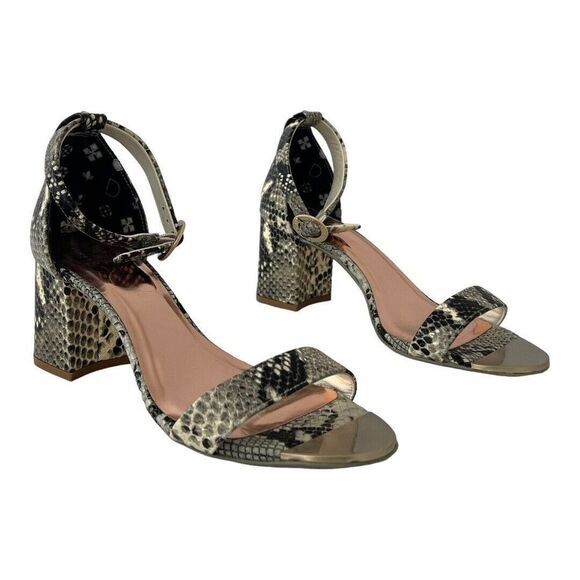 Ted Baker Womens Size 39 US 8 Manyap Sandal in Snake Leather - Picture 1 of 7